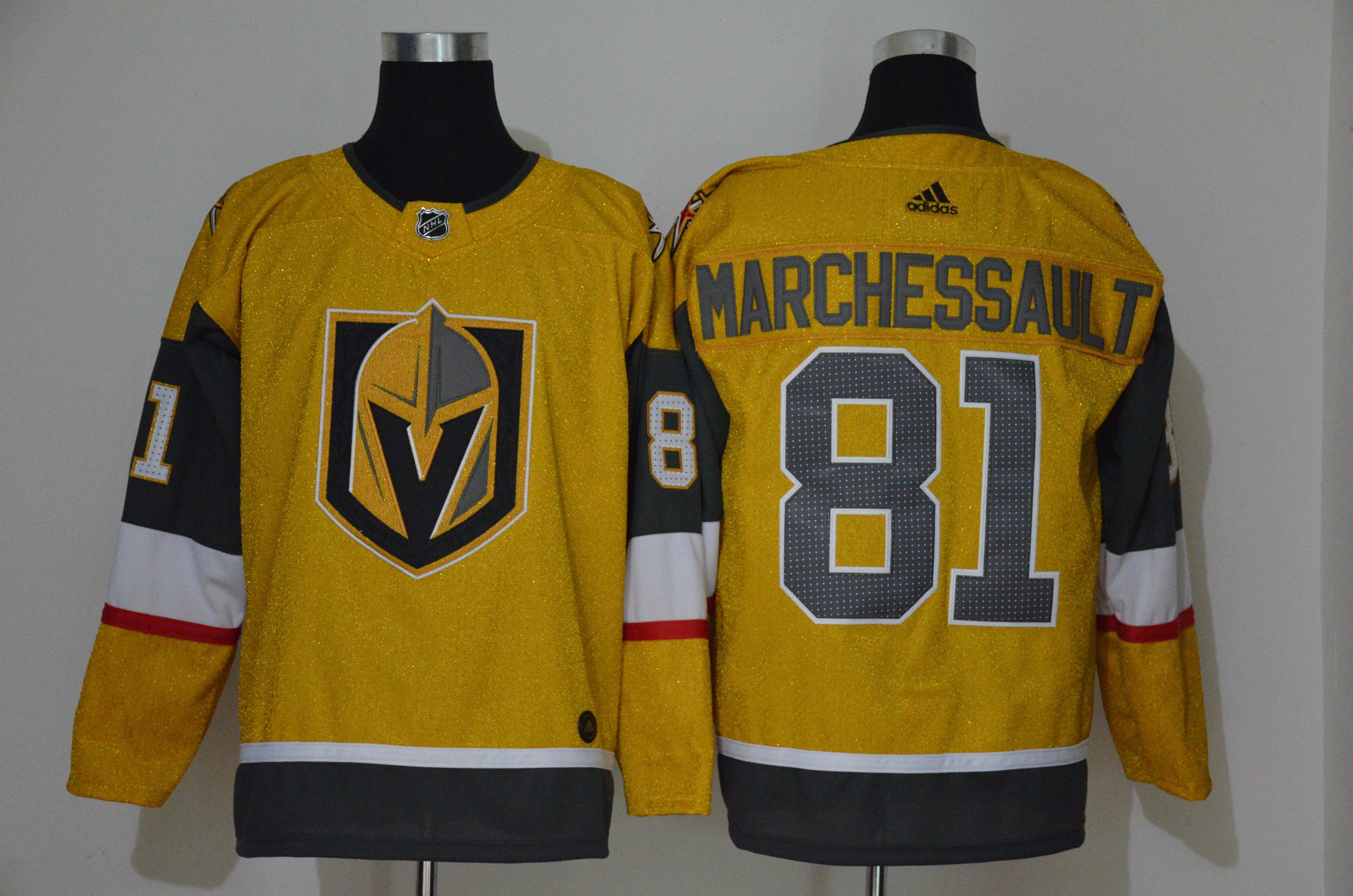 Vegas Golden Knights 81 Jonathan Marchessault Men Adidas Gold 2021 NHL Jersey